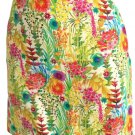 Ladies J. Crew Yellow Pink Colorful Flowers Floral Pencil Straight Skirt Sz 2
