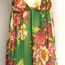 Double Zero Flowy Flower Top Cami With Detailed Crisscrossed Back, Size S