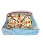 New Small Travel Estee Lauder Cosmetic Bag Light Blue Colorful Center Flowers