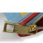 New Small Travel Estee Lauder Cosmetic Bag Light Blue Colorful Center Flowers