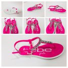 Bebe Hot Pink Rhinestone Women Girls Sandals Extra Cushion Size 4/5