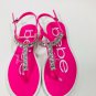 Bebe Hot Pink Rhinestone Women Girls Sandals Extra Cushion Size 4/5
