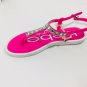 Bebe Hot Pink Rhinestone Women Girls Sandals Extra Cushion Size 4/5