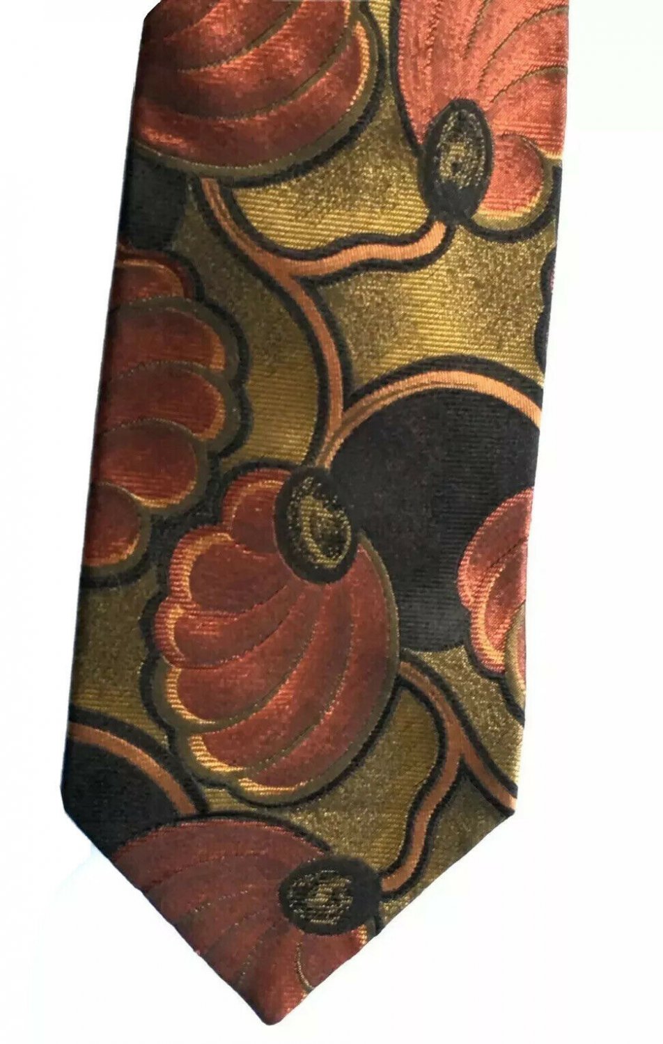 Hugo Boss Italian Silk Tie Maroon Gold Flower Men's