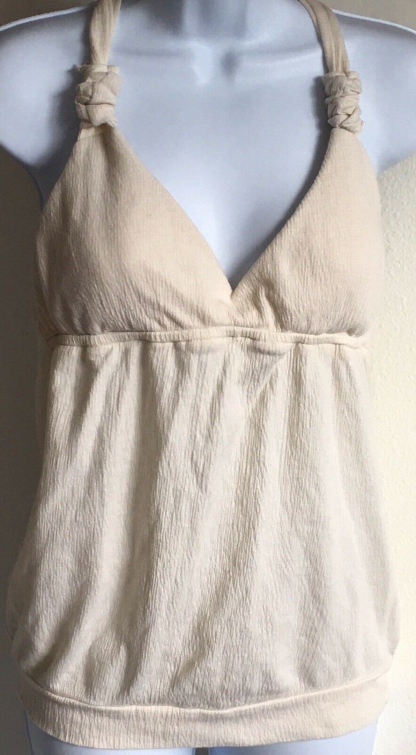 Self Steam Junior Women Tank Top Large Beige Daily Beach Wear V Neck