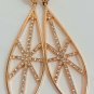Pink Linen Rose Gold Rhinestone Dangly Earrings With NEW Perfect For Short Hair