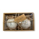 Rae Dunn MR. & MRS. Christmas Ornaments Set Of 2 Holiday XMAS GIFT Home Deco
