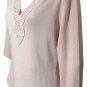 JAC Joseph A Sweater Size Small Pink Lace Neck Line Women  3/4 Sleeve Flaws