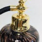 Vintage Modernist Perfume Bottle Black And Gold With Pump Used With Flaws