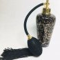Vintage Modernist Perfume Bottle Black And Gold With Pump Used With Flaws