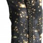 Love Culture Black Sheer Button Career Top High Low Sleeveless shirt Blouse Sz M