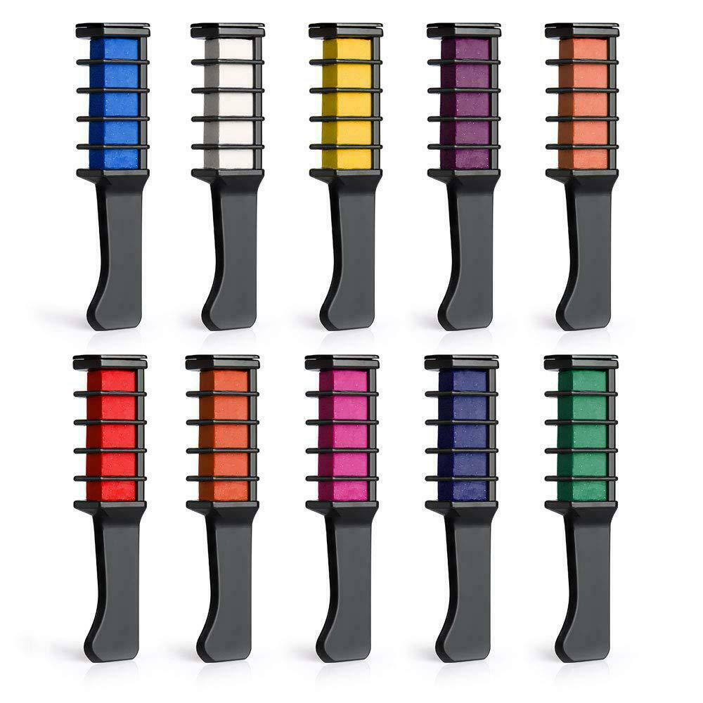 Temporary 10 Bright Washable Hair Multi Color Chalk Dyer Non Toxic Safe 3yr plus