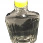 Vintage RUMPP Silver Top Cup Cowhide Leather Covered Clear Glass Whiskey Flask