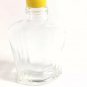 Vintage RUMPP Silver Top Cup Cowhide Leather Covered Clear Glass Whiskey Flask