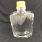 Vintage RUMPP Silver Top Cup Cowhide Leather Covered Clear Glass Whiskey Flask