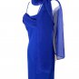 Vintage Flesta Women Solid Blue Maxi Cocktail Party Prom Slip On Scarf Sz Large