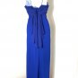 Vintage Flesta Women Solid Blue Maxi Cocktail Party Prom Slip On Scarf Sz Large