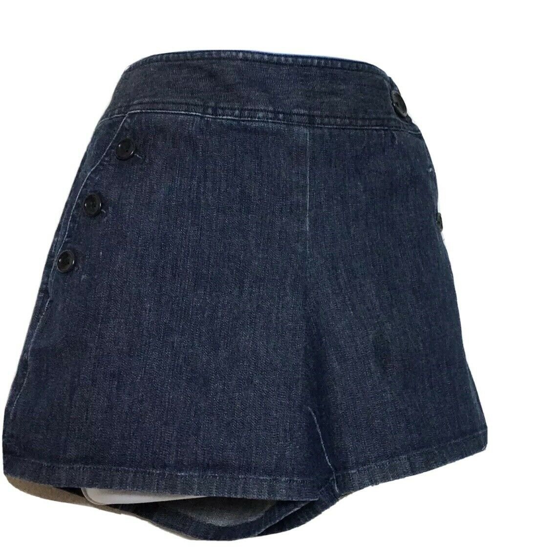 Ann Taylor LOFT, Original Dark Denim Blue Jean Shorts, Side Bottoms Sz 2 12.5&acirc;�� L