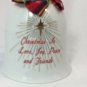 Vintage Christmas Porcelain WHITE BELL Message