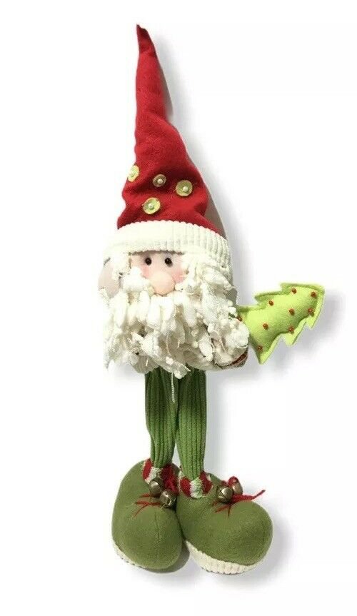 Santa Claus Stuffed Plush Plaid Holiday Figure Christmas Decoration Doll (Flaws)