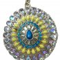 sarina elegant necklace pendant rhinestone aqua clear silver New