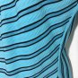 Yesbon Women Stripe Aqua Blouse Work Office Casual Size S- M Some Flaws