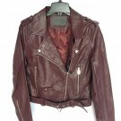 Maroon Synthetic  Women's Jacket Size M Zipper Up