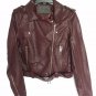 Maroon Synthetic  Women's Jacket Size M Zipper Up