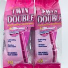 Assured Womens Razor Twin Double Stainless Steel Blade Lubricating Strip 2x10/Pk