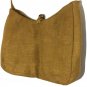 Vintage Handbag Shoulder Bag Woven Jute with Fabric 70&acirc;��s Hippie&acirc;��s Look Mustard
