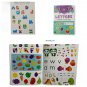 Pre-School Activities Sticker CoLoring Books Numbers, Words, Letters, All 4pcs