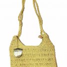 Vintage "MARCUS BROTHERS of Miami" Made in Japan, Straw Weave Yellow ShoulderBag
