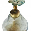 Vintage 1950s DeVilbiss Perfume Atomizer Clear Crackle Glass  Flower Jewel Top