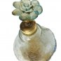 Vintage 1950s DeVilbiss Perfume Atomizer Clear Crackle Glass Flower Jewel Top