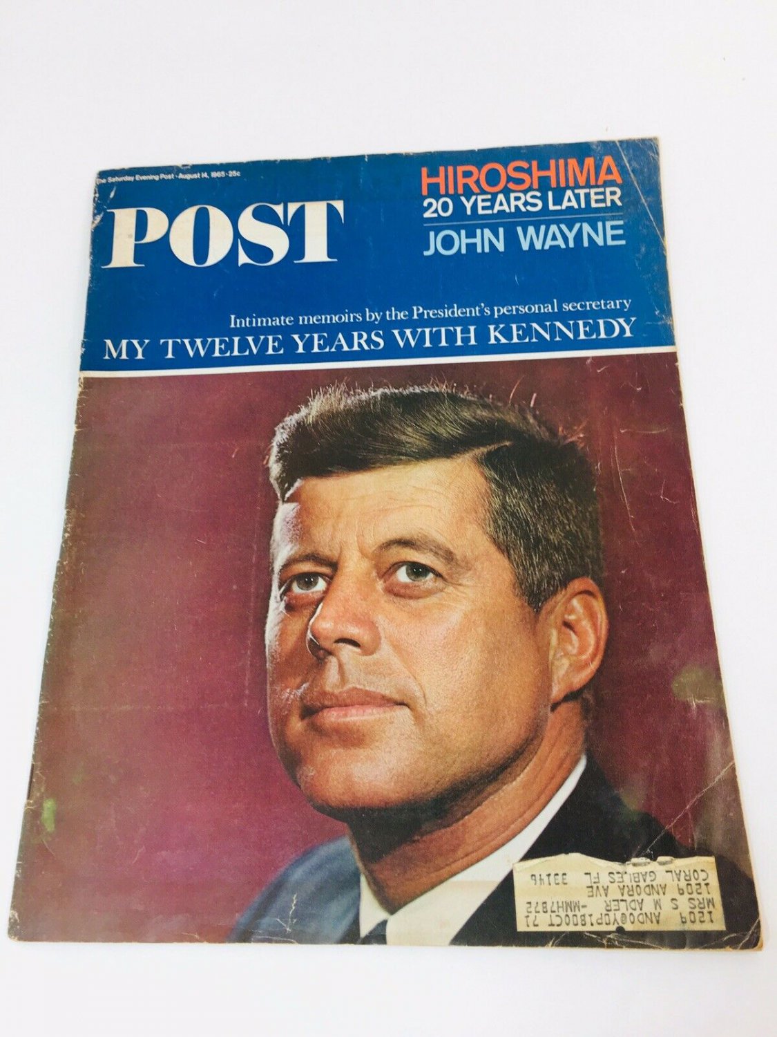 Saturday Evening Post Magazine  August 14,1965  John F.Kennedy  VINTAGE ADS
