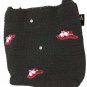 Dolce Vita Black Genuine Crochet Crossbody Bag Snap Closure Hats Deco Vintage