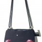 Dolce Vita Black Genuine Crochet Crossbody Bag Snap Closure Hats Deco Vintage