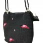 Dolce Vita Black Genuine Crochet Crossbody Bag Snap Closure Hats Deco Vintage