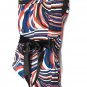 Women American Flag Colors Backless V Neck Waist Straps Bust Stretch July 4 SzM