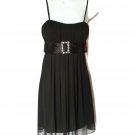 Black Prom Party Dress Sweetheart Neck Tide Back Small  Buckle Fit Flare