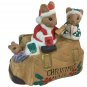 Porcelain Christmas Card Holder Mail Bag with Mice Figurine # 19661