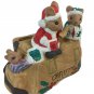 Porcelain Christmas Card Holder Mail Bag with Mice Figurine # 19661