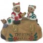 Porcelain Christmas Card Holder Mail Bag with Mice Figurine # 19661
