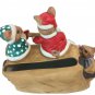 Porcelain Christmas Card Holder Mail Bag with Mice Figurine # 19661