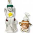 SpringMaid Wamsutta Ceramic Angel Soap Dispenser Christmas Deco Set Of 2
