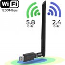 USB WiFi PC Computer Laptop Adapter Antenna 1200Mbps 2.4G/5G 802.11ac USB 3.0
