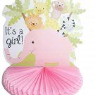 Girl Pink Baby Shower Animal Print Elephant Table Top Centerpiece Deco 2x $6.99