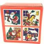 Vtg CHRISTMAS Kitchen Deco Ceramic Tile Coasters TRIVETS TREE Santa NEW 4 pcs