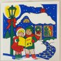 Vtg CHRISTMAS Kitchen Deco Ceramic Tile Coasters TRIVETS TREE Santa NEW 4 pcs