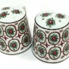 Vintage ENESCO Japan Christmas Ceramic Flowers Salt Pepper Set Collectible New